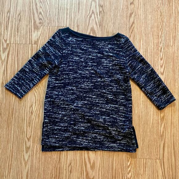 Liz Claiborne Weekend Black Speckled Knit Pullover Tunic Sweater Womens Medium - Picture 4 of 10